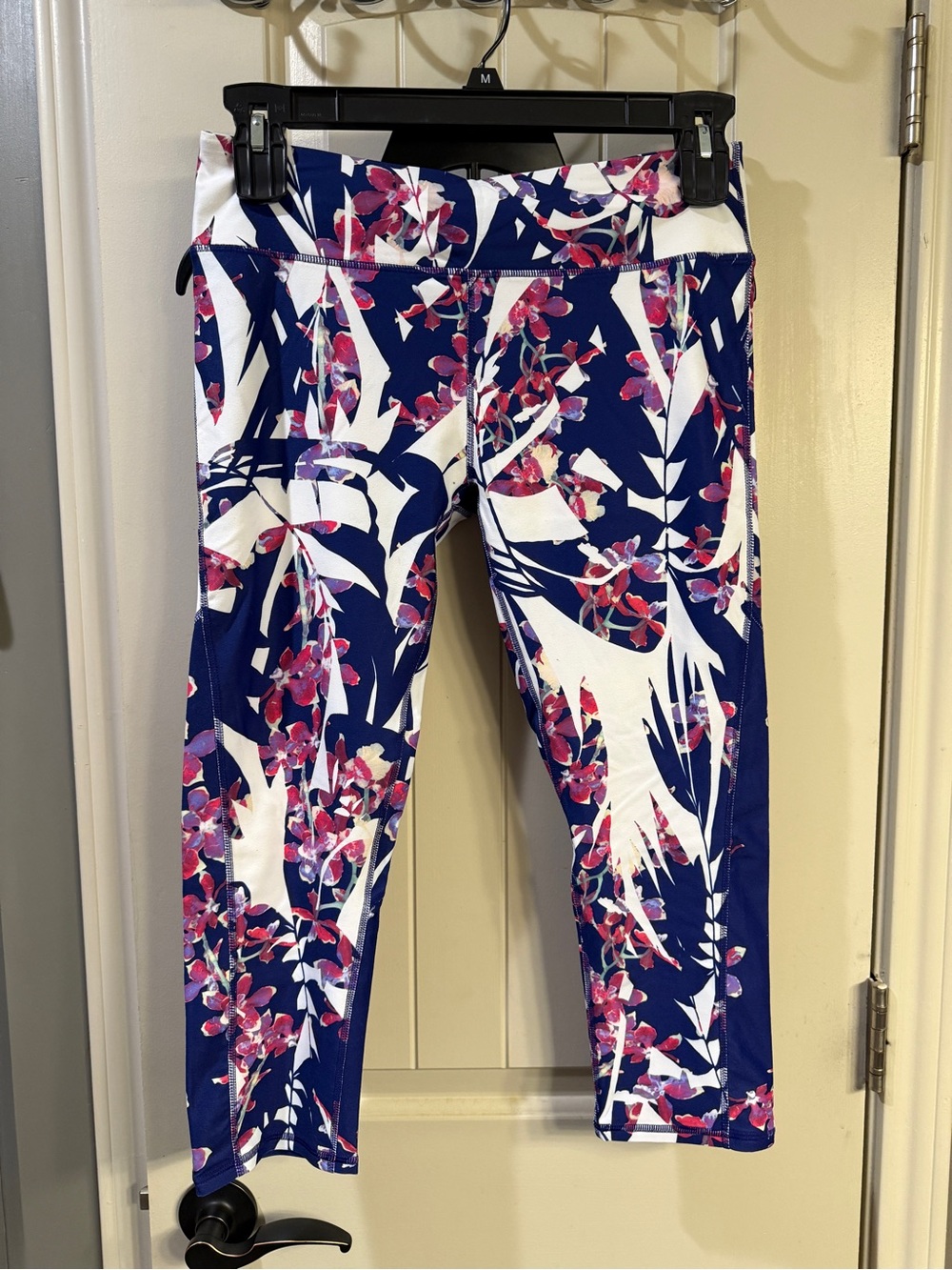 Floral Fabletics Leggings - White, Navy & Pink